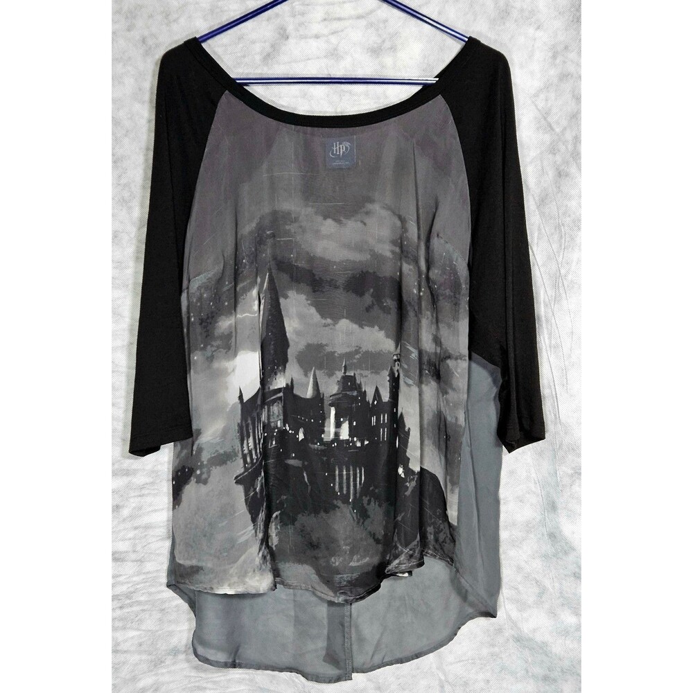 Harry Potter Torrid Size 2 Hogwarts Castle Open Back Sheer Overlay Top 2X